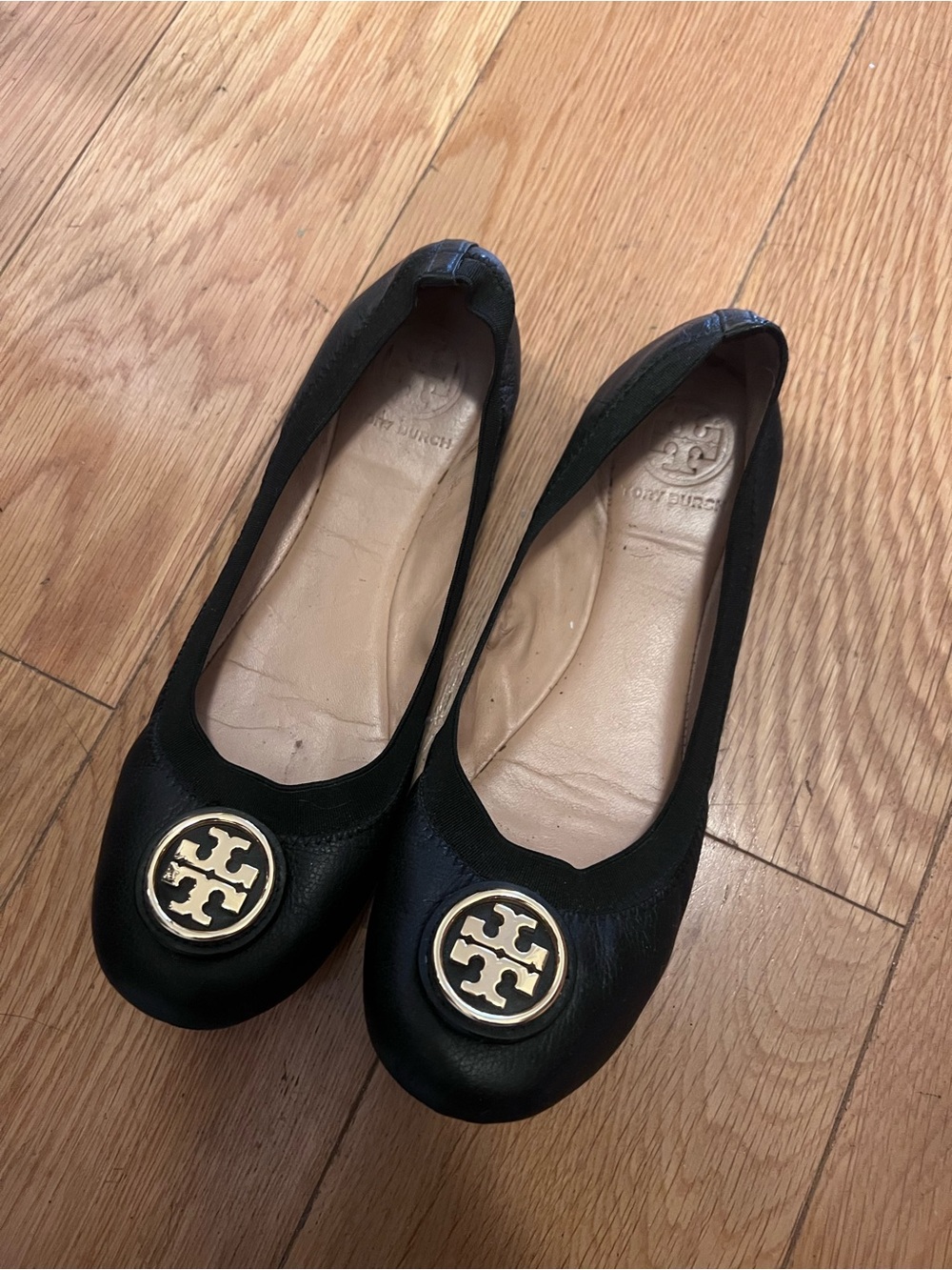 Tory Burch Classic Black Leather Ballet Flats